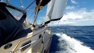 Sailing Past Kickem Jenny off Grenada